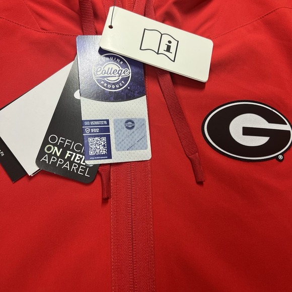 UGA Georgia Bulldogs Nike Team Issued On Field Pull Over 1/2 zip Coach Jacket L - Picture 3 of 7
